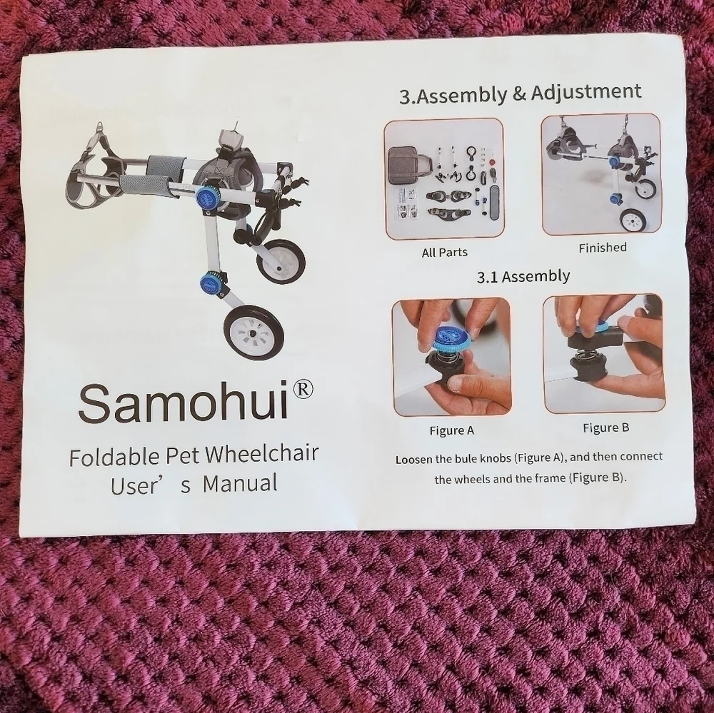 Foldable pet wheelchair for small dog